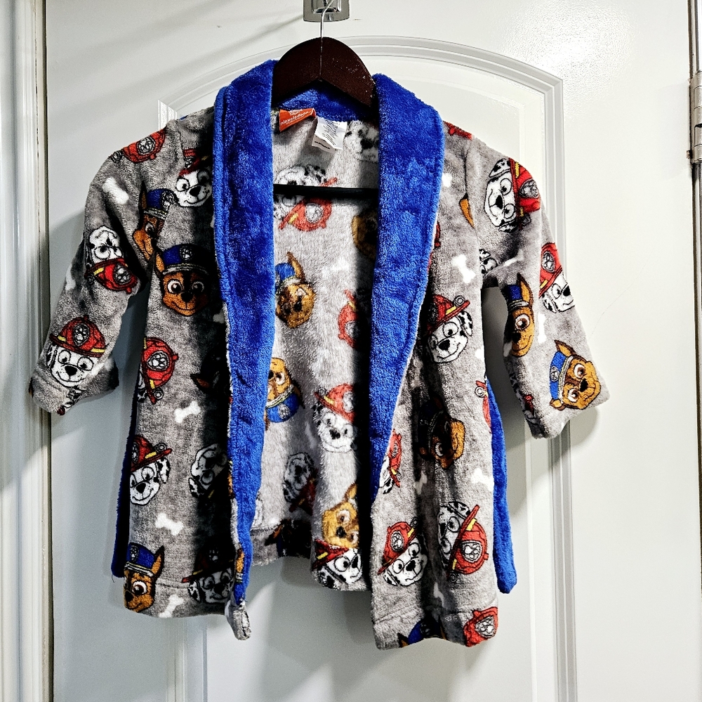 Nickelodeon Paw Patrol Toddlers Gray and Blue Fleece Robe